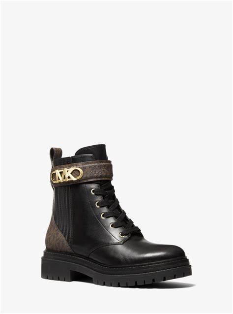 michael michael kors parker leather combat boot|Parker Leather Combat Boot .